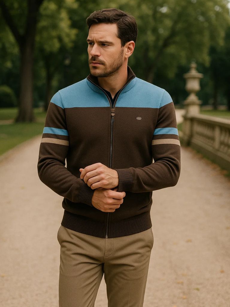 Multicolor Fleece Crew Neck Sweater