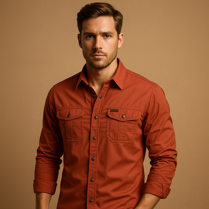Men's Cargo Shirt With Multiple Pockets - VibreMode