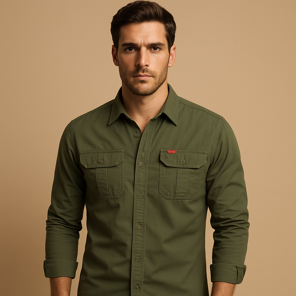 Men's Cargo Shirt With Multiple Pockets