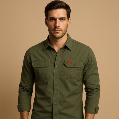 Men's Cargo Shirt With Multiple Pockets