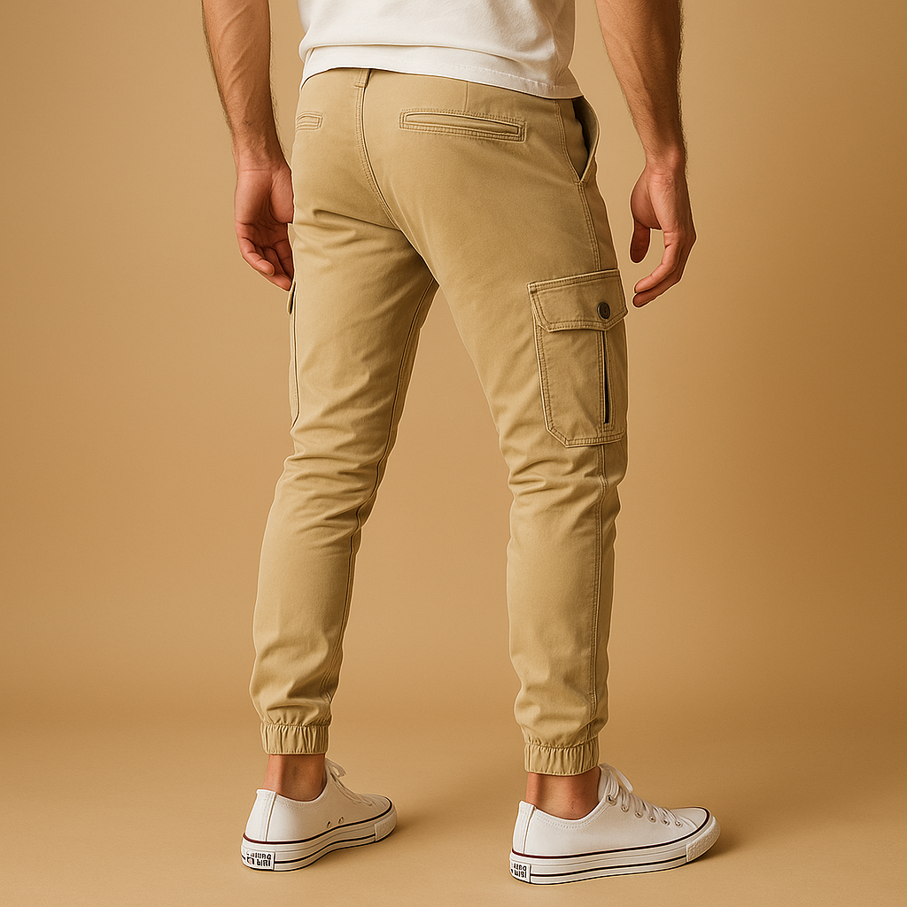 Men’s cargo pants with multiple utility pockets, designed for outdoor activities, city wear, and everyday comfort.