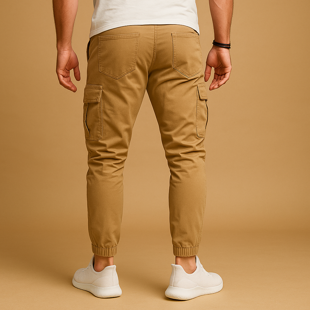 Men’s cargo pants with multiple utility pockets, designed for outdoor activities, city wear, and everyday comfort.