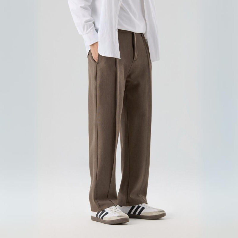 Men's Relaxed Fit Pleated Trousers - VibreMode