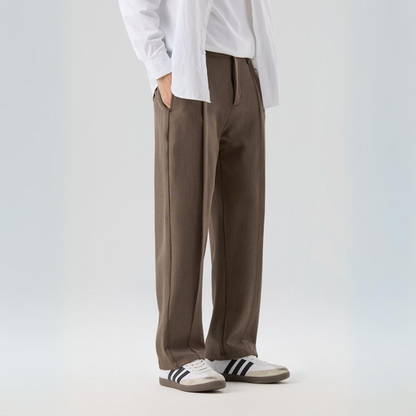 Men's Relaxed Fit Pleated Trousers - VibreMode