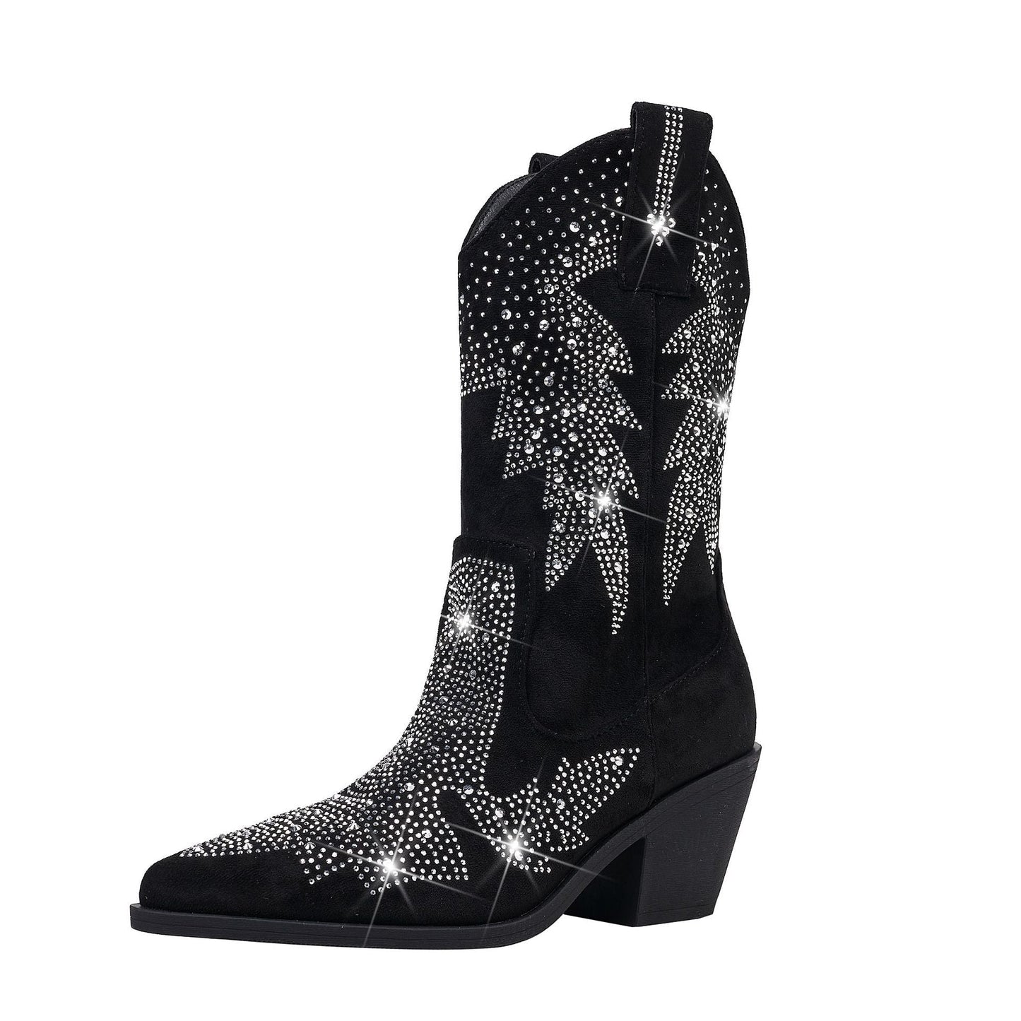 Women's Embellished Mid Calf Boots - VibreMode