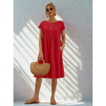 Women's Casual Pocket Dress Everyday Comfort - VibreMode