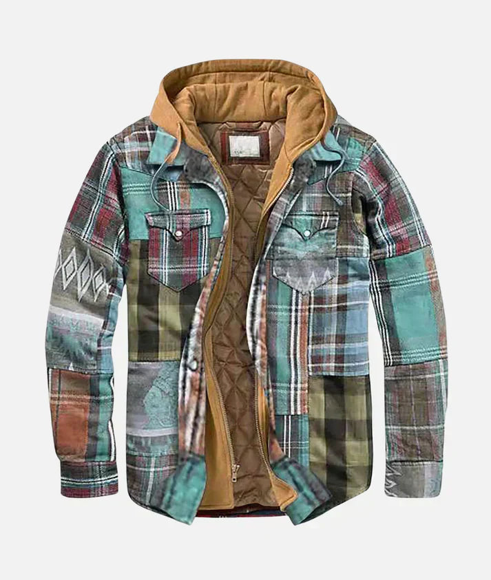 Men's Quilted Lined Hooded Jacket - VibreMode