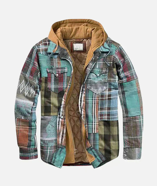 Men's Quilted Lined Hooded Jacket - VibreMode