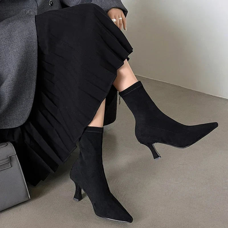 Image of Cassandra | Women's Pointed Toe Stiletto Heel Ankle Boots