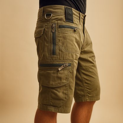 Men’s casual cargo shorts with multiple pockets, ideal for outdoor activities, travel, and everyday wear.