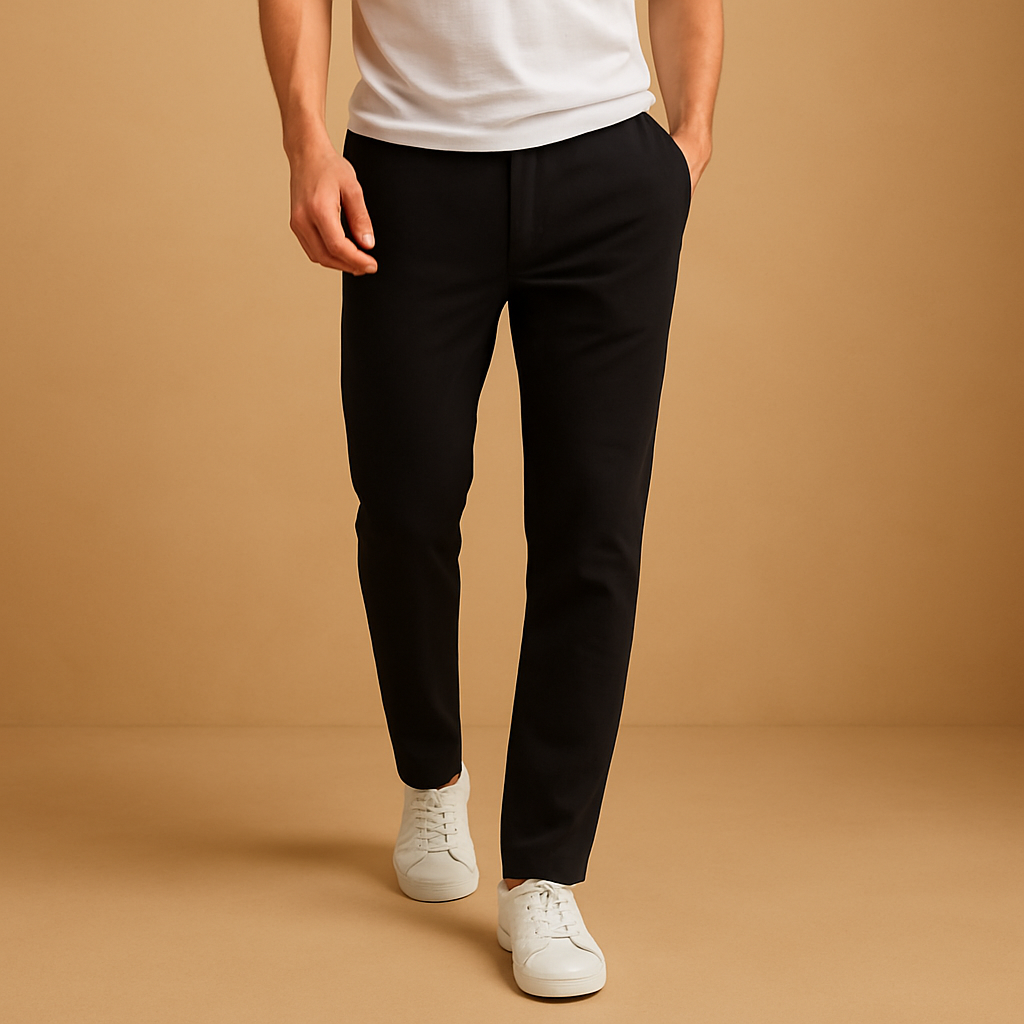 Men’s casual cotton pants with elastic waistband, ideal for relaxing at home, casual outfits, and comfortable everyday wear.