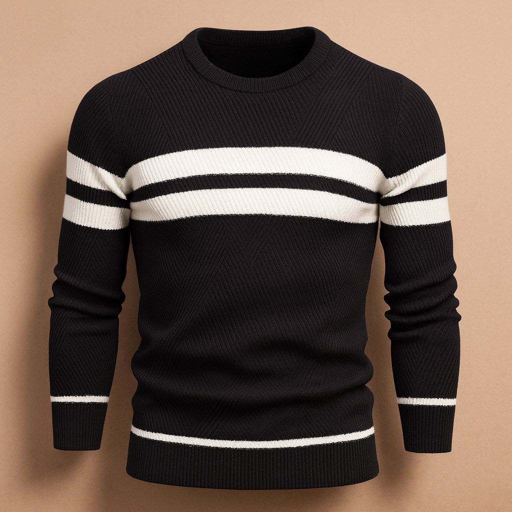 Casual crew neck sweater for men with soft warm fabric and a timeless design, ideal for daily wear and casual looks in autumn and winter.