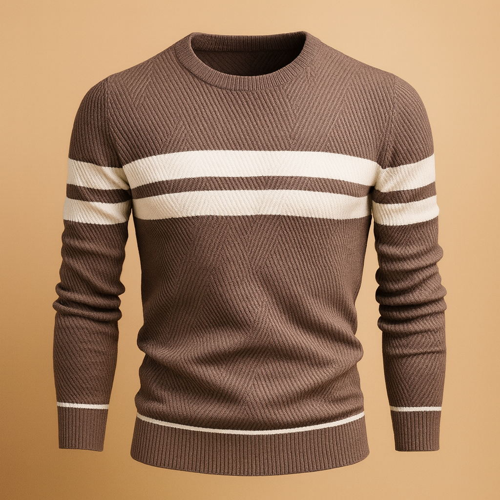 Casual crew neck sweater for men with soft warm fabric and a timeless design, ideal for daily wear and casual looks in autumn and winter.