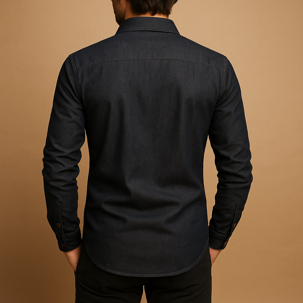 Casual long sleeve cotton shirt for men with a breathable comfortable fit, ideal for beach days, travel, and relaxed everyday summer outfits.