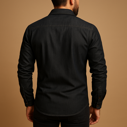 Casual long sleeve cotton shirt for men with a breathable comfortable fit, ideal for beach days, travel, and relaxed everyday summer outfits.