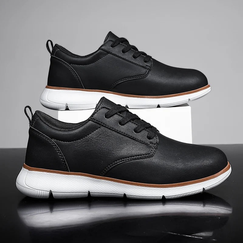 Ardley Faux Leather Lace Up Sneakers - VibreMode