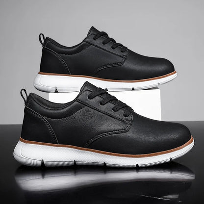 Ardley Faux Leather Lace Up Sneakers - VibreMode