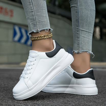 Women's White Leather Sneakers