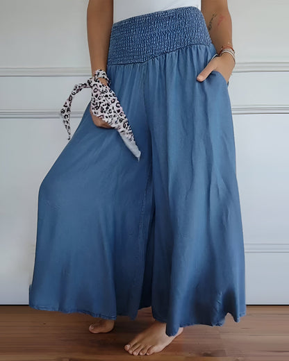Women's Wide Leg Pants Smocked Waist