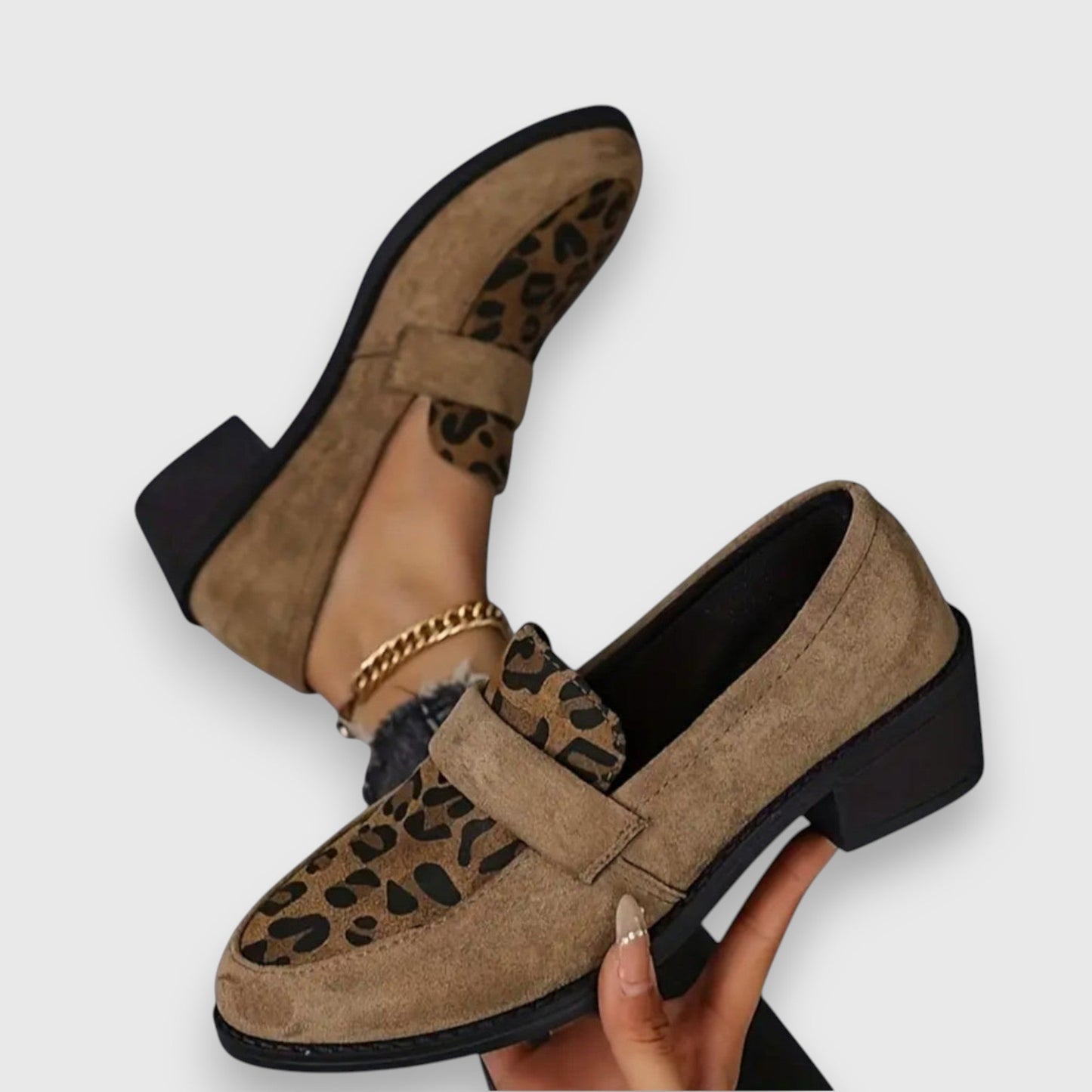 Fashion Leopard High Heel Slip On Shoes