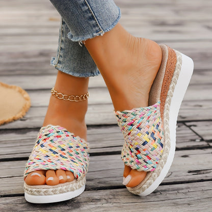 Elegant Women's Braided Heel Sandals