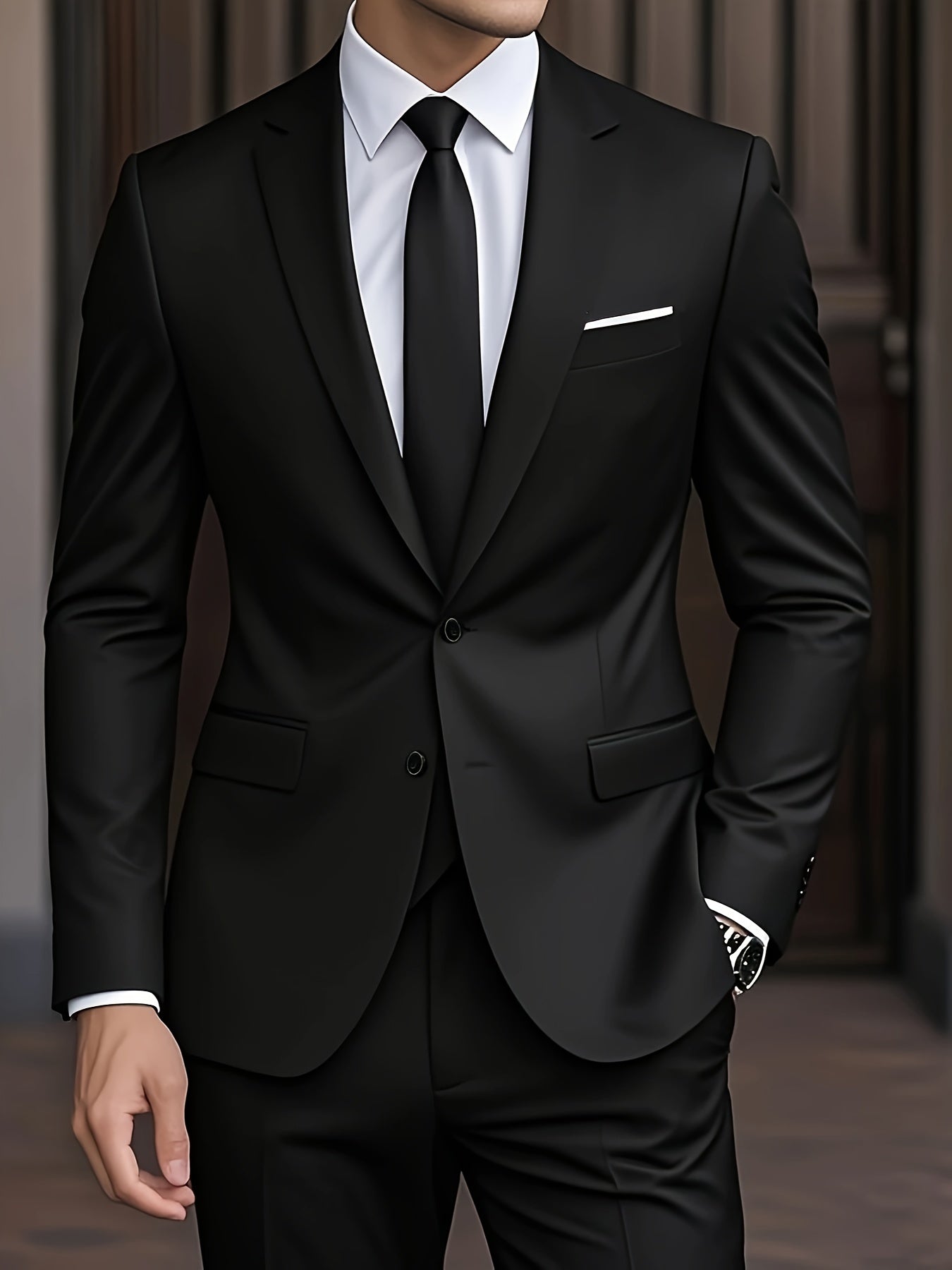 Men's Single Breasted Suit Notch Lapel