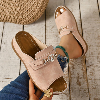 Comfortable Women's Slip On Flat Sandals - VibreMode