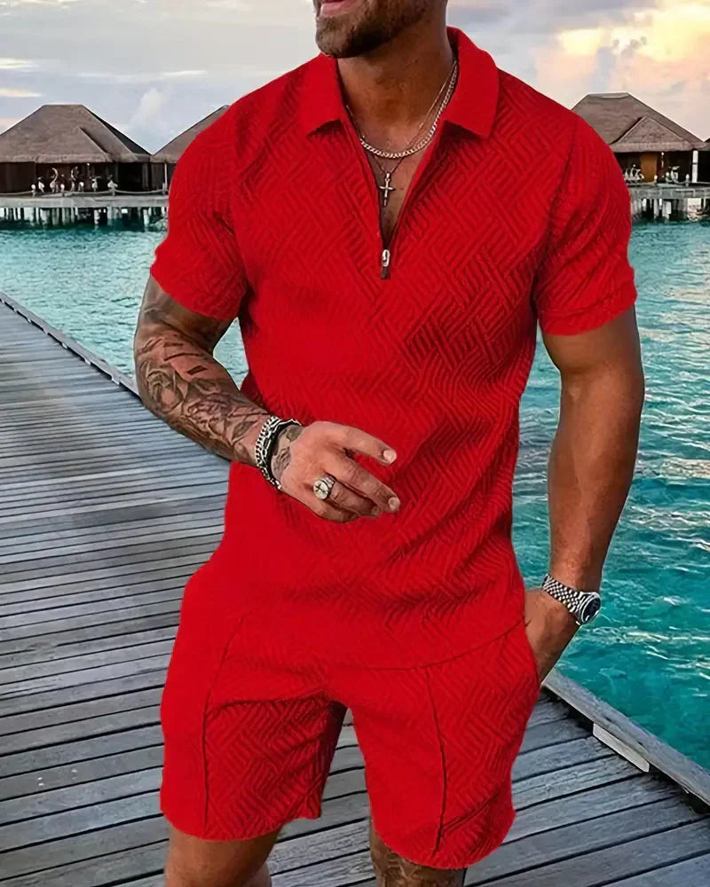 Women's Summer Tracksuit Zipper Collar Casual Outfit