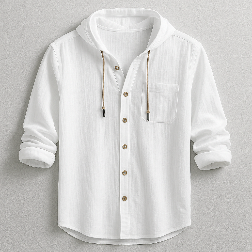 Men's Long-Sleeve Hoodie With Chest Pocket