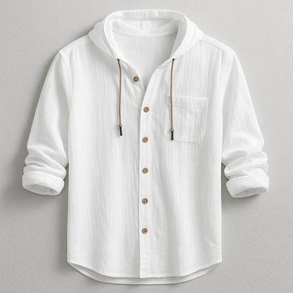 Men's Long-Sleeve Hoodie With Chest Pocket