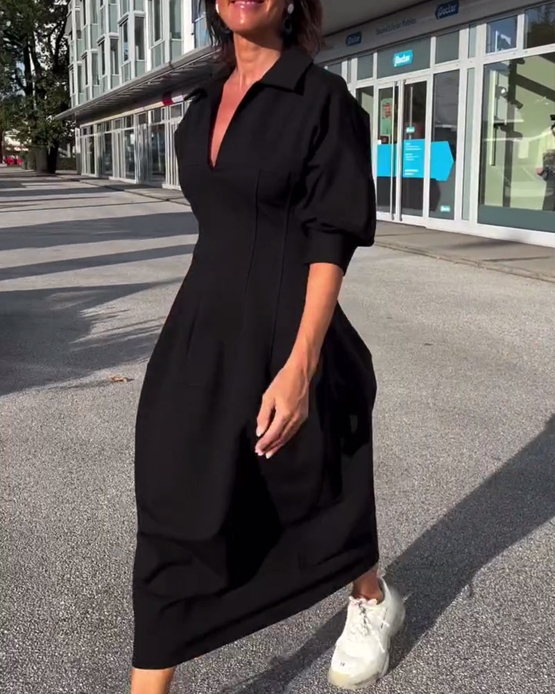Classic Fit Casual Midi Dress