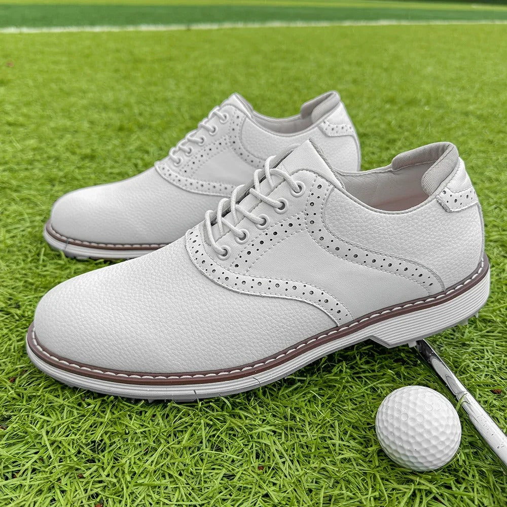 Classic Golf Shoes Leather Brown