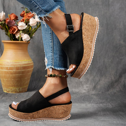 Women's Adjustable Buckle Platform Sandals