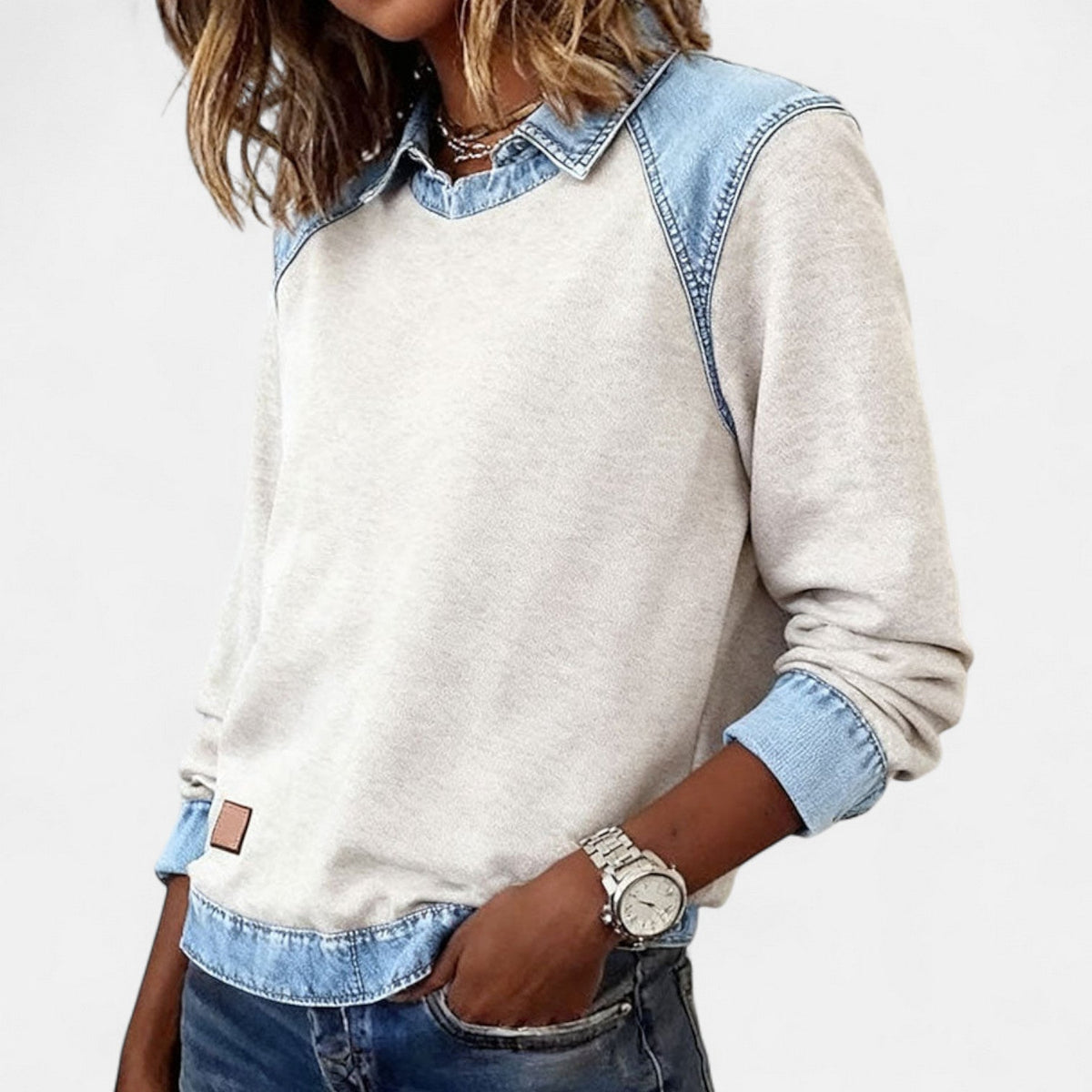 Ladies' Jeans Collar Fleece Jacket