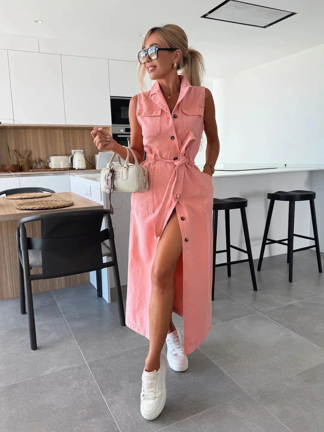 Casual Blue Jeans Dress