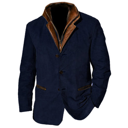 Men's Faux Leather Coat Classic Fit