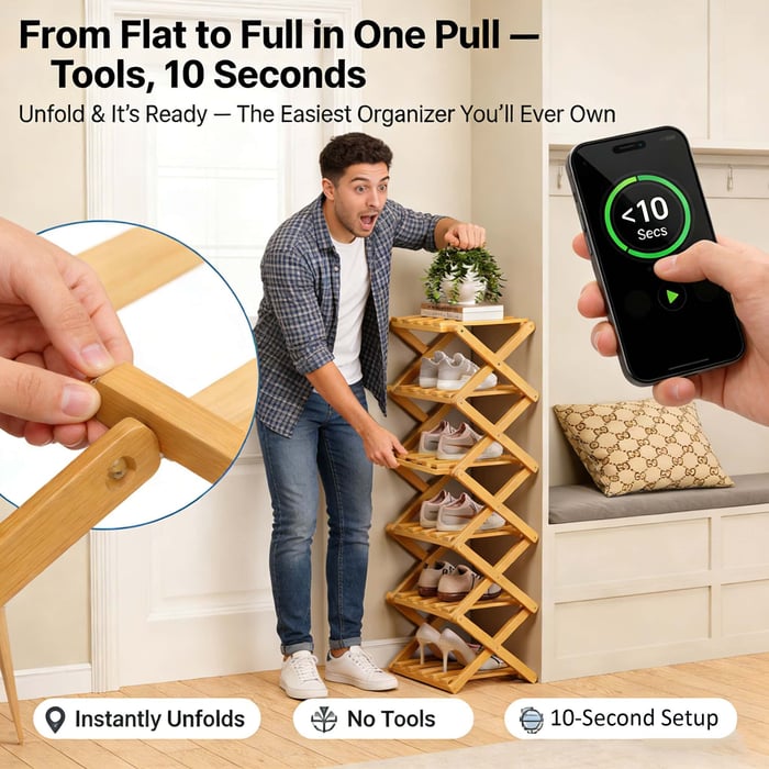 9 Tier Bamboo Storage Shelf No Assembly Required