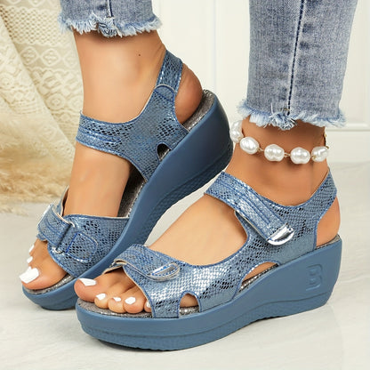 Comfortable Women's Buckle Wedge Sandals