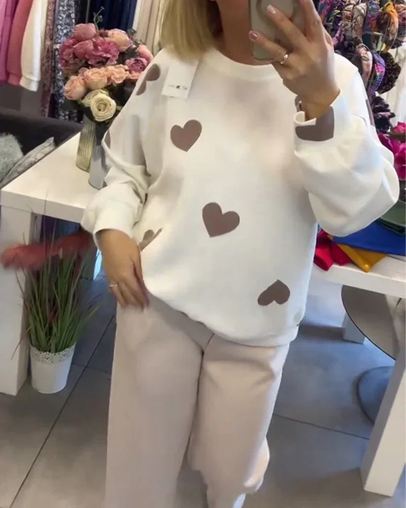 Women's Heart Pattern Sweater - VibreMode