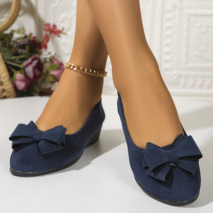 Elegant Round Toe Womens Slip On Ballet Shoes