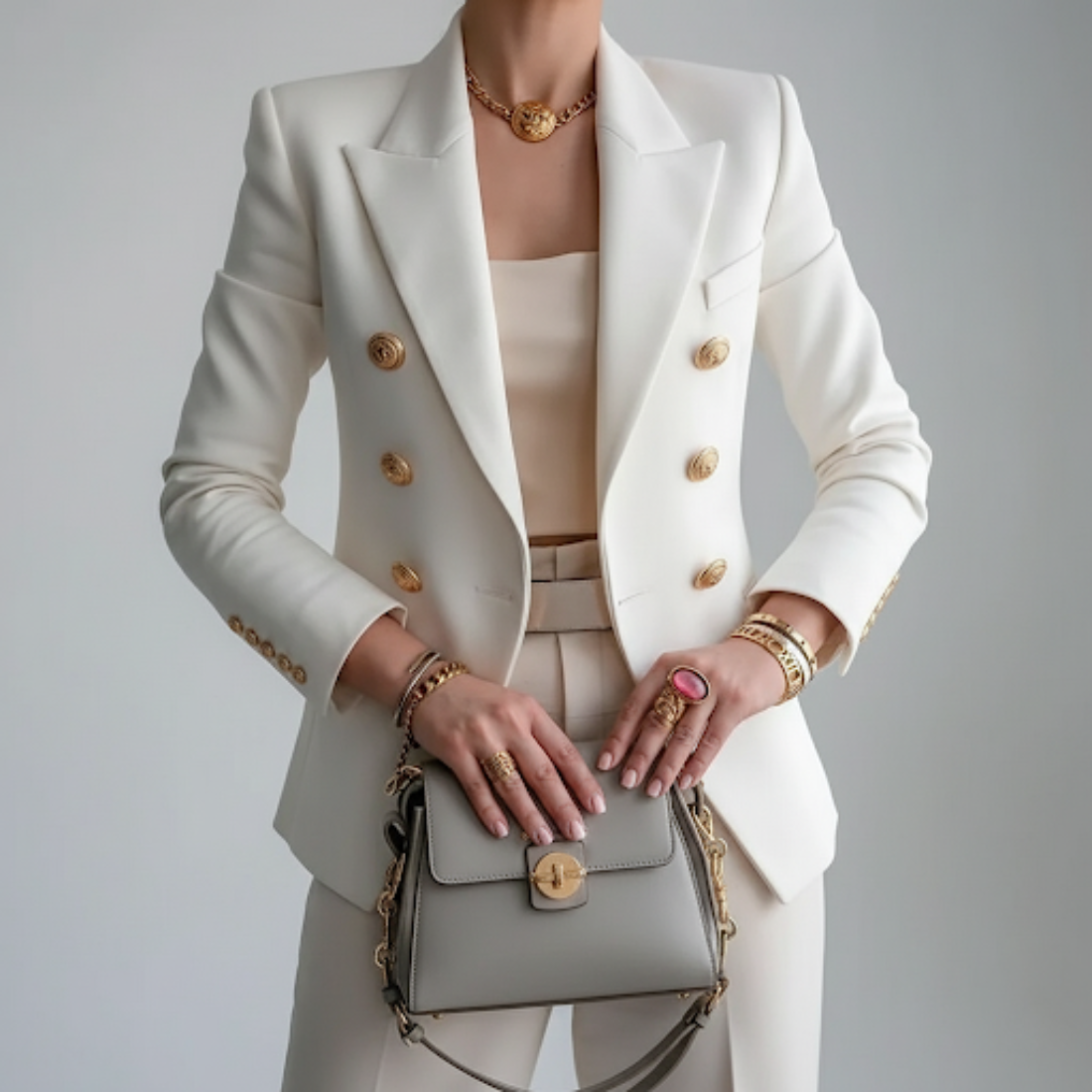 Classic Fit Double Breasted Ladies Spring Coat - VibreMode