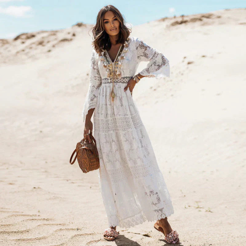 Image of Charlene | Women's Long Sleeve Lace Maxi Dress