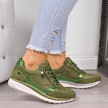 Women's Rhinestone Lace Up Sneakers