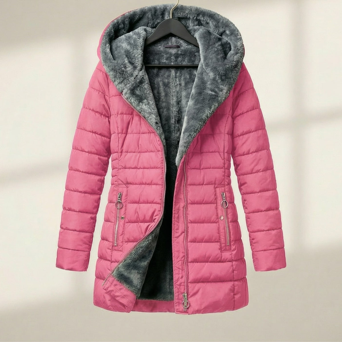 Women's Hooded Puffer Coat - VibreMode