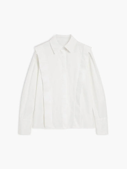Women's Oversized V-Neck Shirt White