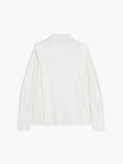 Women's Oversized V-Neck Shirt White