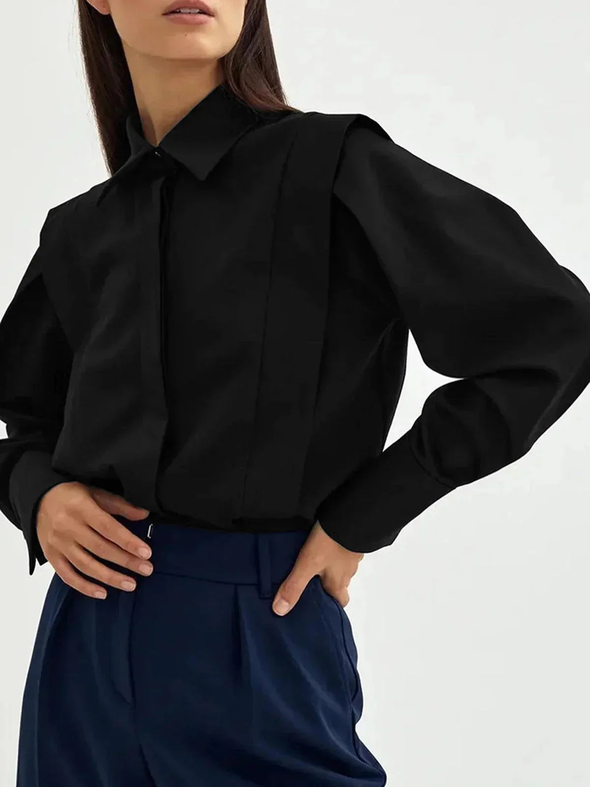 Women's Oversized V-Neck Shirt White