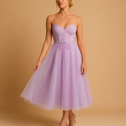 Women’s sleeveless chiffon maxi dress with tulle overlay and round neckline, perfect for weddings, evening parties and formal occasions.