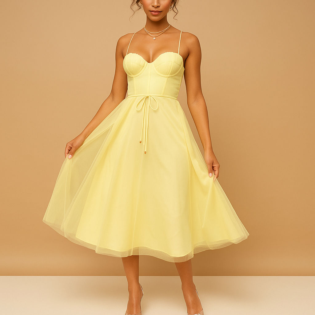 Women’s sleeveless chiffon maxi dress with tulle overlay and round neckline, perfect for weddings, evening parties and formal occasions.