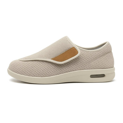 Comfortable Wide Fit Slip On Shoes - Beige - VibreMode